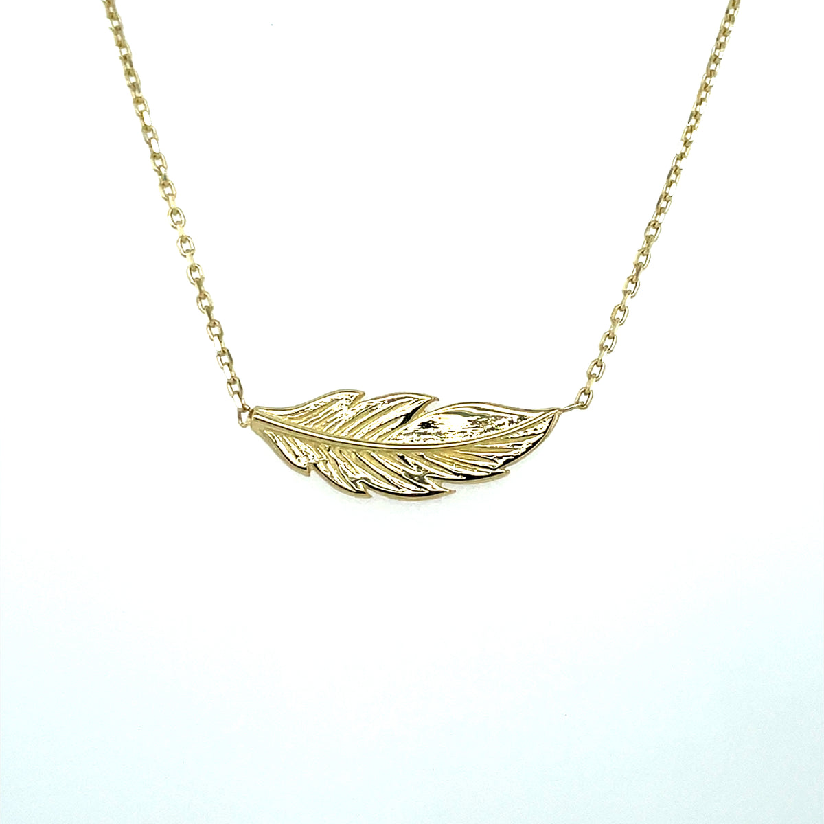 9ct Gold Feather Pendant GP877