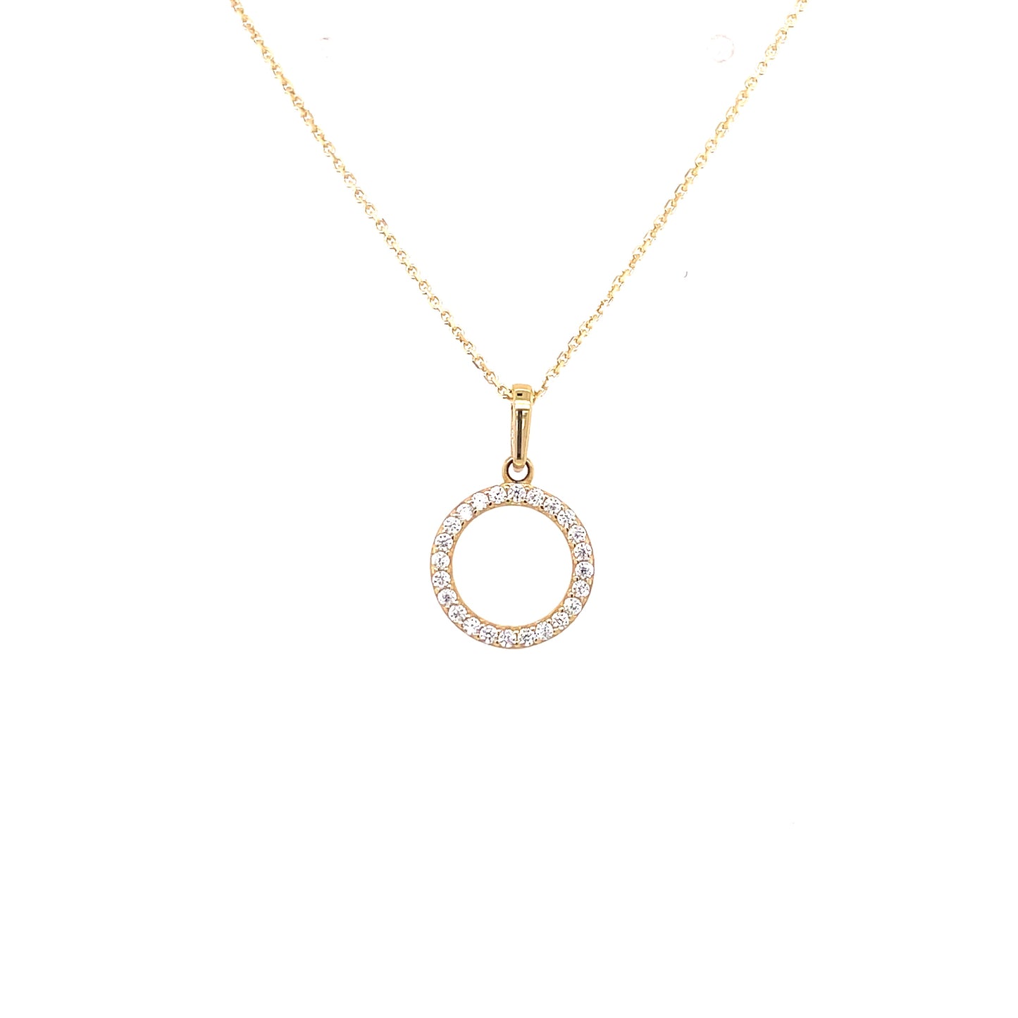 9ct Gold CZ Eternal Circle Pendant GPZ409