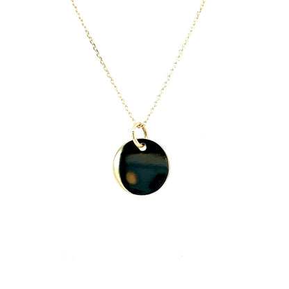 9ct Gold Engravable 10mm Disc Necklace GP866