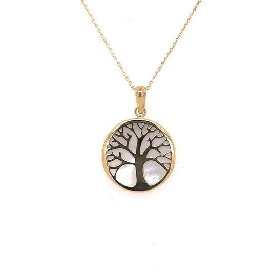 9ct Gold Mother-of-Pearl Tree of Life Pendant GP790