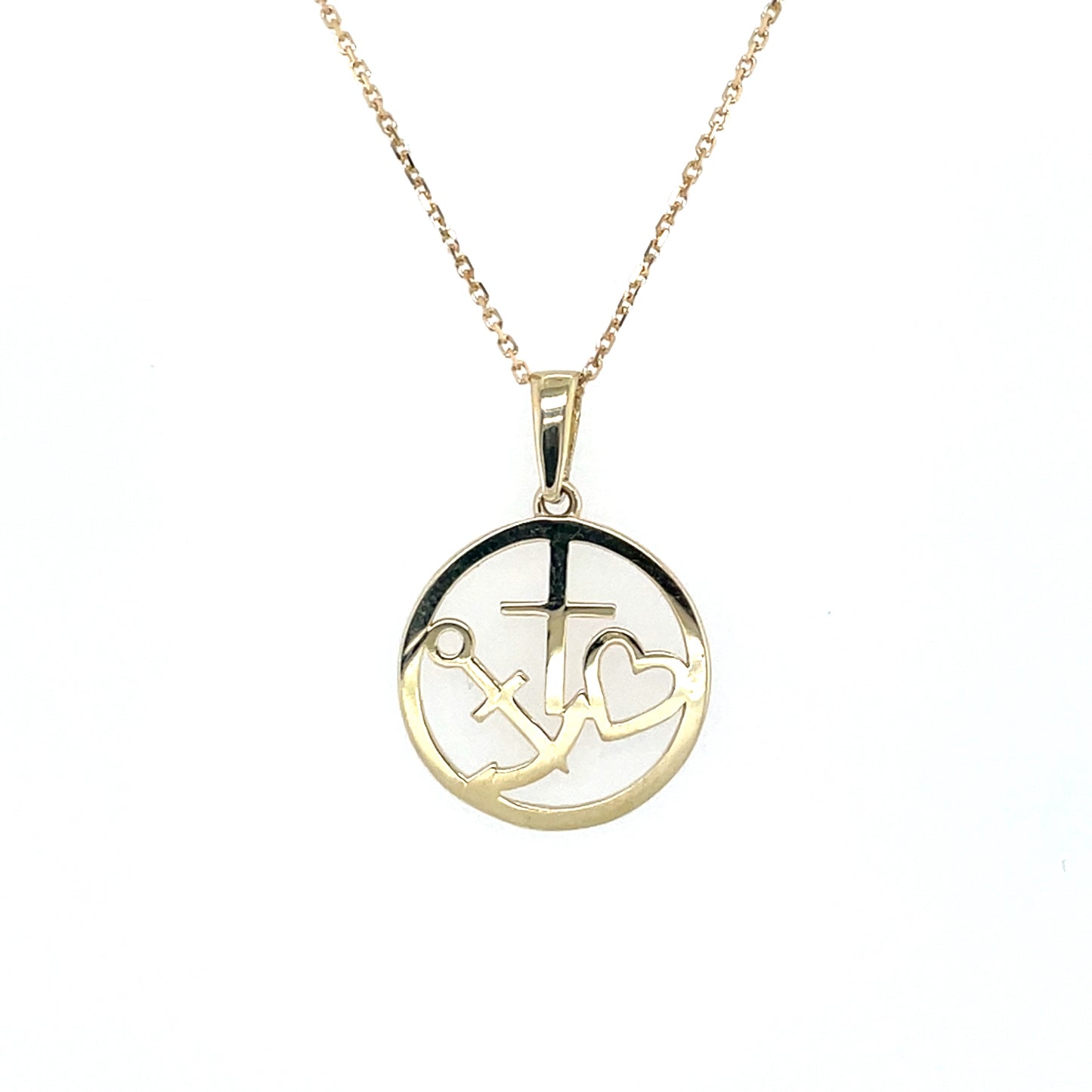 9ct Gold Faith, Hope & Love Pendant GP852