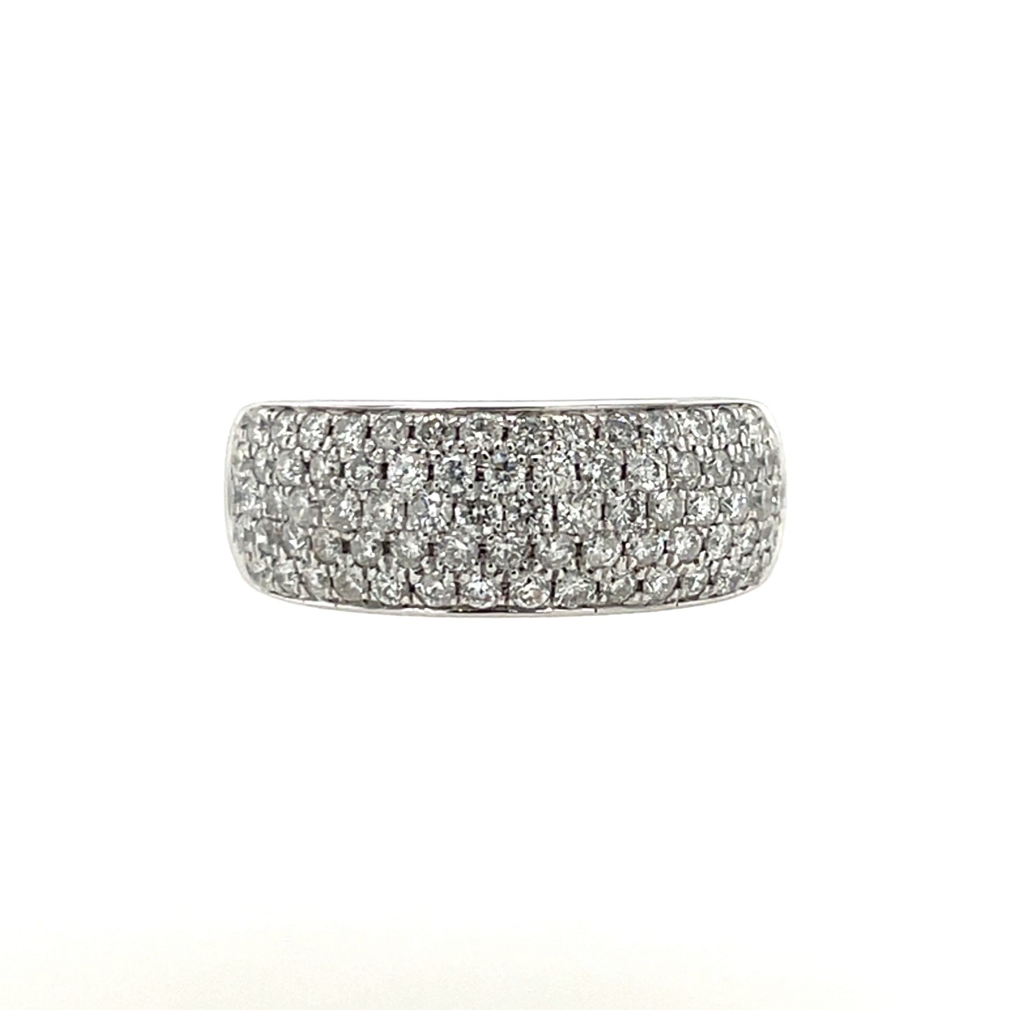 18ct White Gold Diamond Five Row Ring ER008
