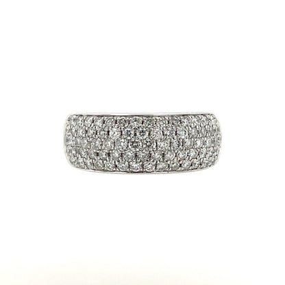18ct White Gold Diamond Five Row Ring ER008