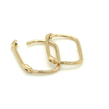 9ct Gold Oblong Huggie Hoop Earrings GE858