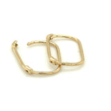 9ct Gold Oblong Huggie Hoop Earrings GE858