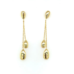 9ct Gold Oval Drop Earrings GE859