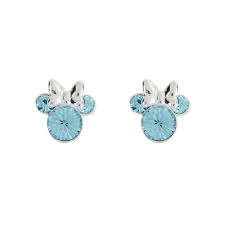 DISNEY MINNIE MOUSE LIGHT BLUE CRYSTAL EARRINGS ES00028MAR