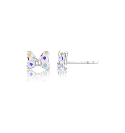 Disney Minnie Mouse Sterling Silver Polka Dot Bow Stud Earrings ES00107