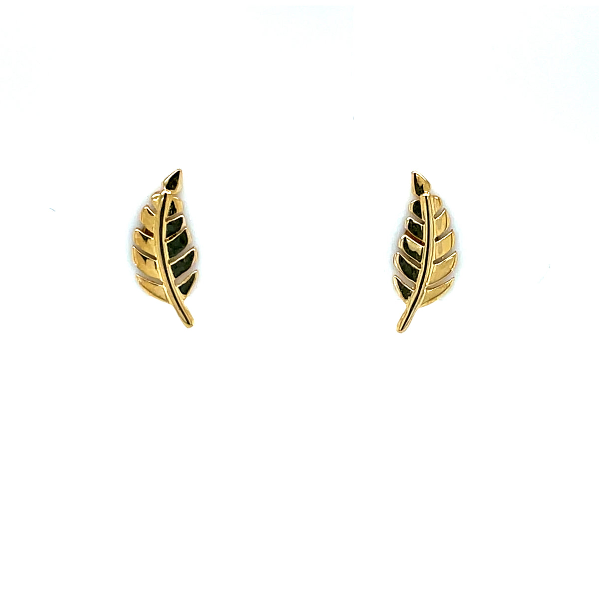 9ct Gold Feather Stud Earrings GE1094