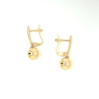 9ct Gold Drop Earrings with Ball GE893