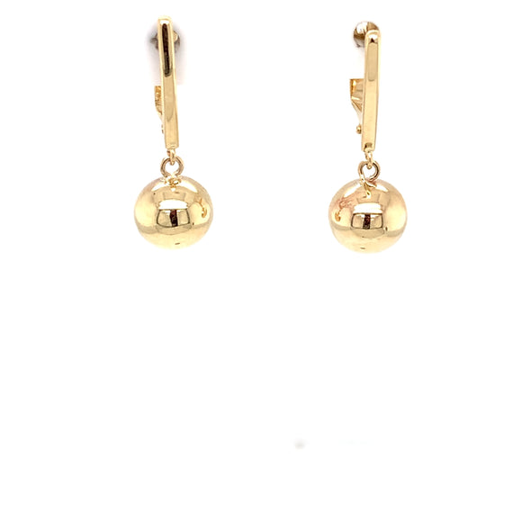 9ct Gold Drop Earrings with Ball GE893