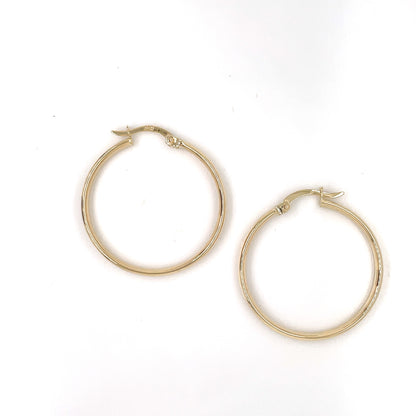 9ct Gold 25mm Hoop Earrings GE962