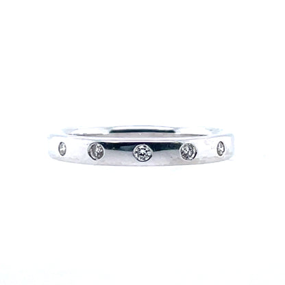 18ct White Gold Five Diamond Wedding Band EW039