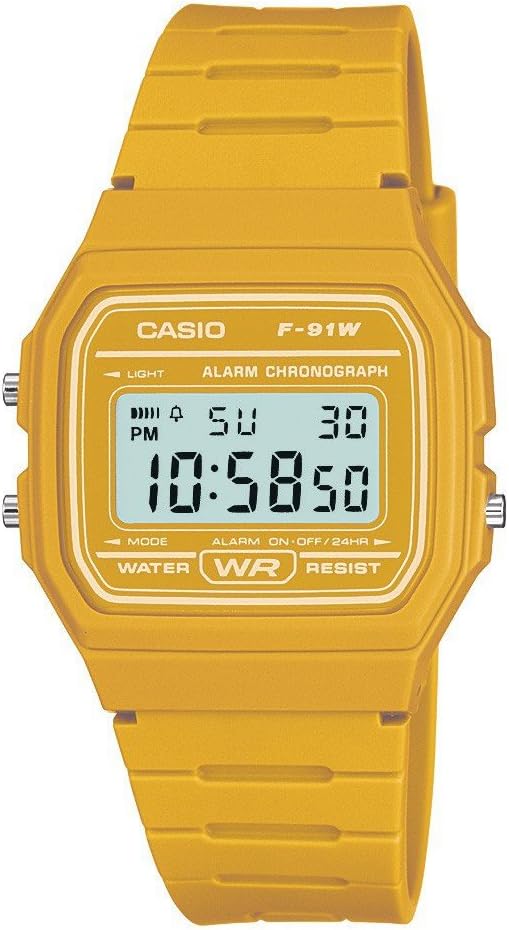 Casio Mustard Vintage Digital Watch F-91WC-9AEF