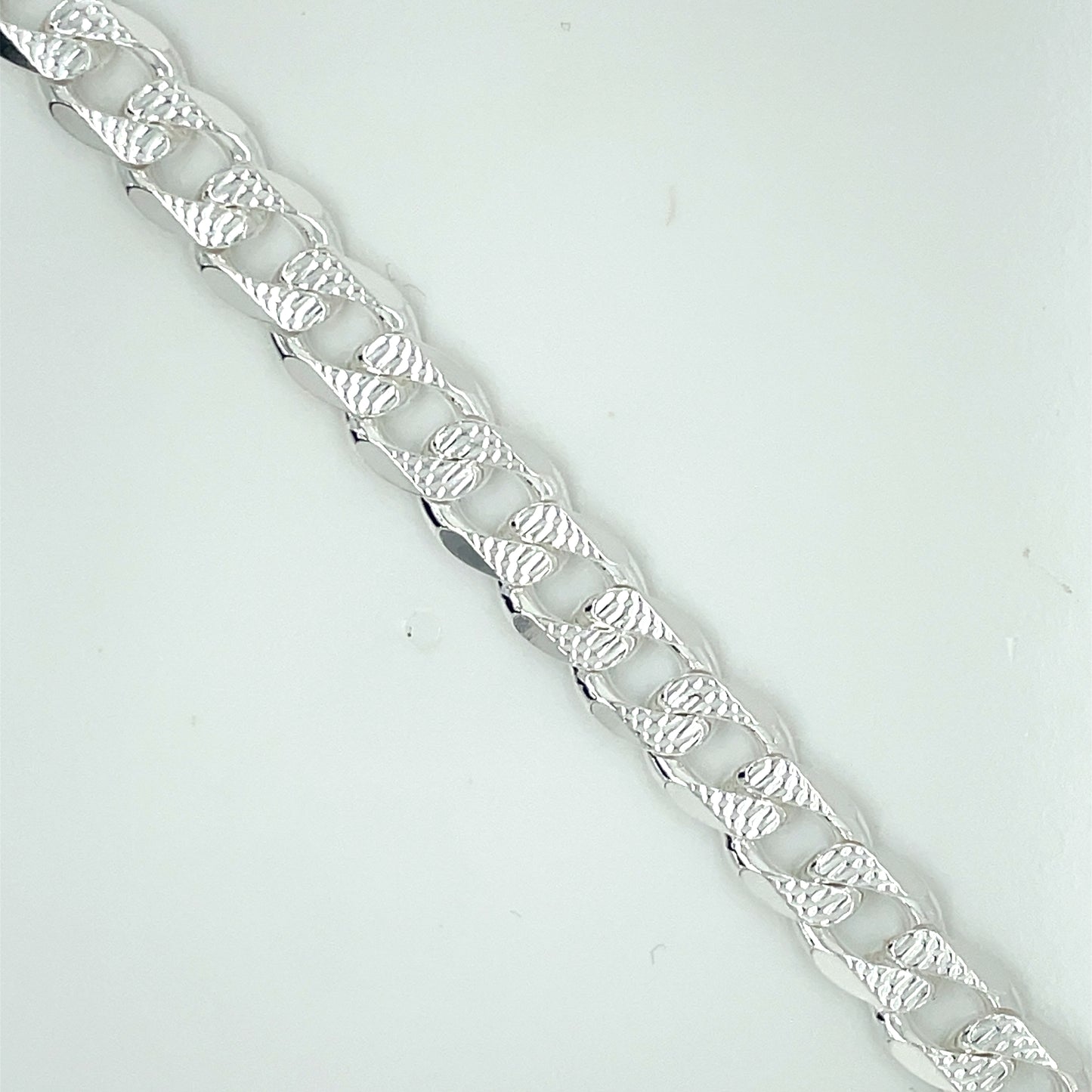 Sterling Silver Men's Patterned Curb Bracelet FAN2334.21