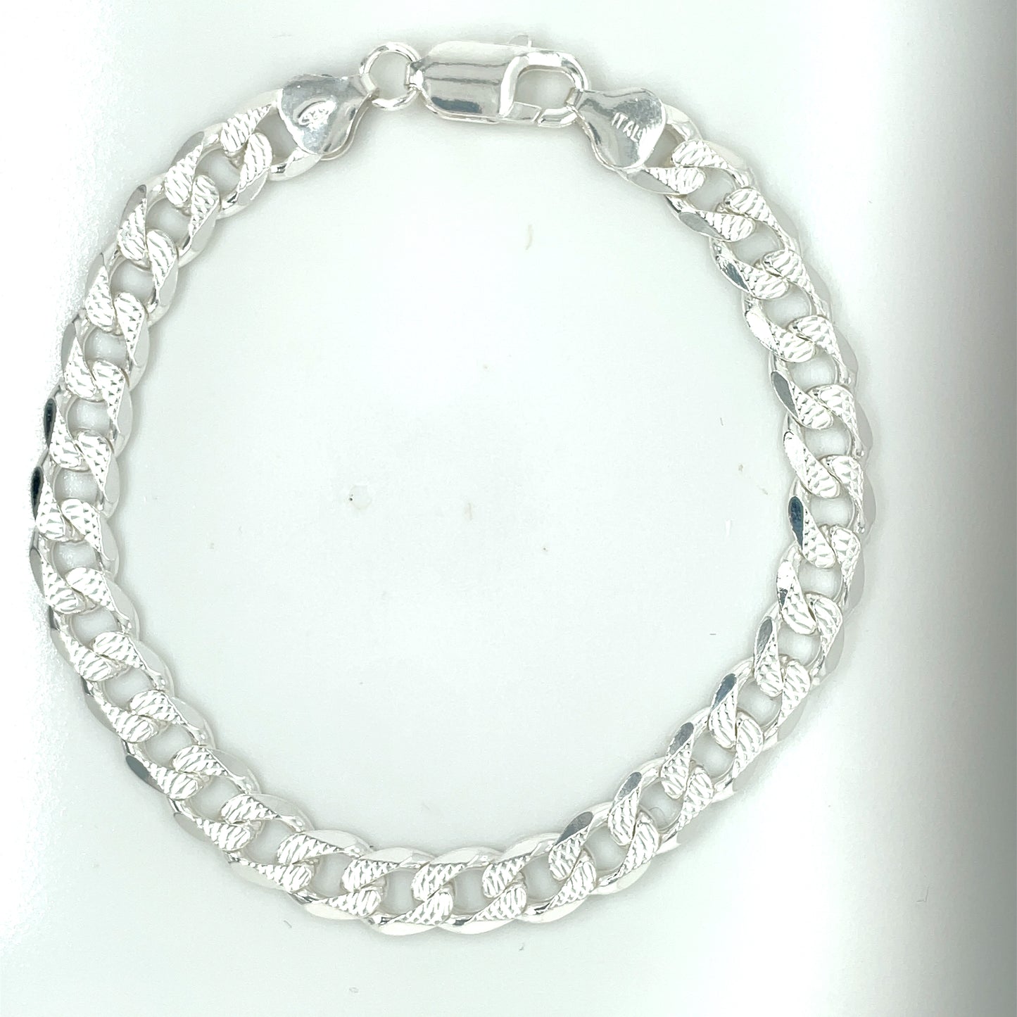 Sterling Silver Men's Patterned Curb Bracelet FAN2334.21