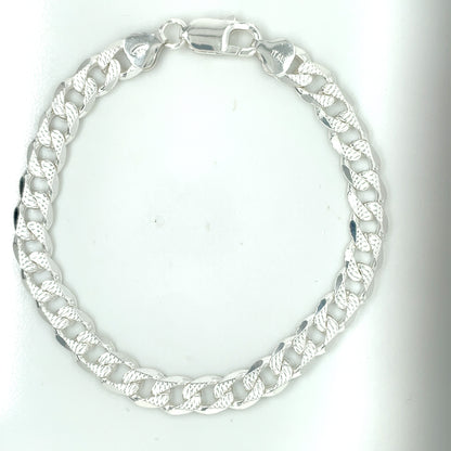 Sterling Silver Men's Patterned Curb Bracelet FAN2334.21
