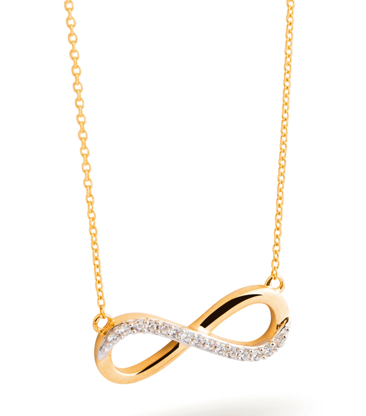 9ct Gold CZ Infinity Necklet GPZ371