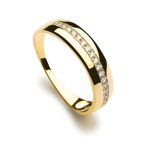 9ct Gold CZ Band Ring GRZ306
