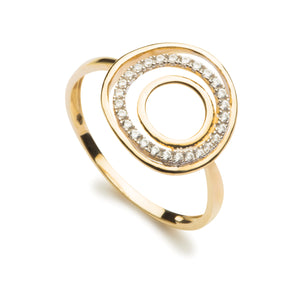 9ct Gold CZ Circles Ring GRZ325