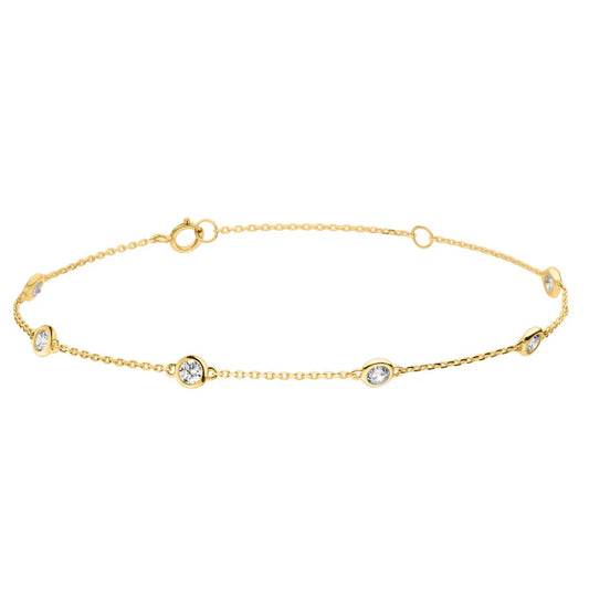 9ct Gold CZ Mademoiselle Bracelet GB491