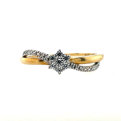 9ct Gold Etoile CZ Ring GRZ326