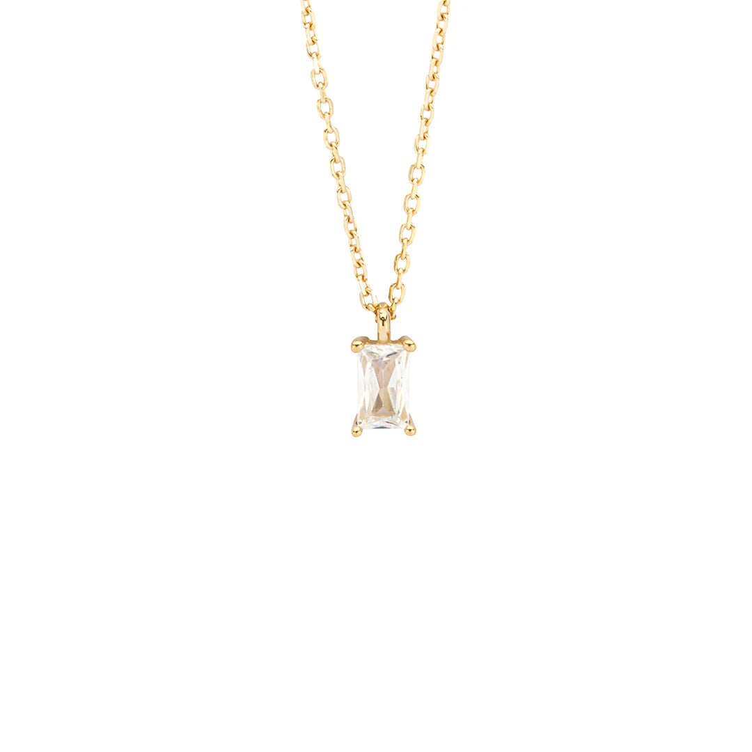 9ct Gold CZ Droplet Necklace GPZ388