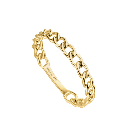 9ct Gold Chain Link Ring GR422