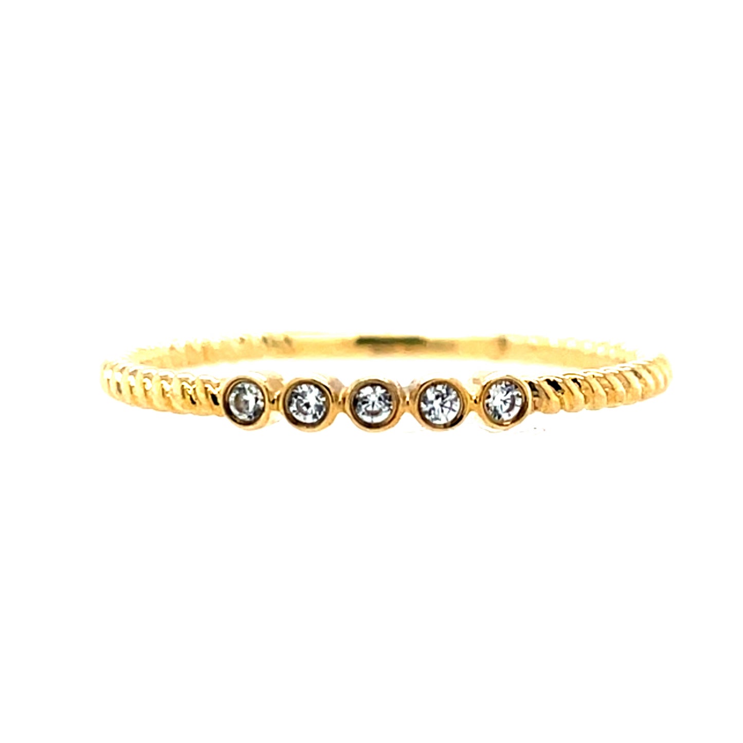 9ct Gold Couronne CZ Ring GRZ380
