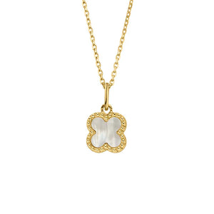 9ct Gold Quatrefoil Mother of Pearl Necklace GPX182