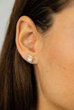 9ct Gold Freshwater Pearl & CZ Swirl Stud Earrings GEP346