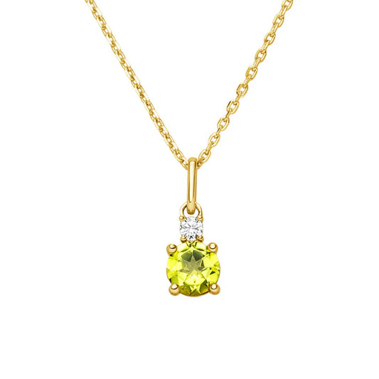 9ct Gold Peridot CZ Pendant GPX191