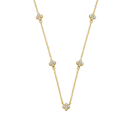 9ct Gold Cz Améline Necklace GPZ459