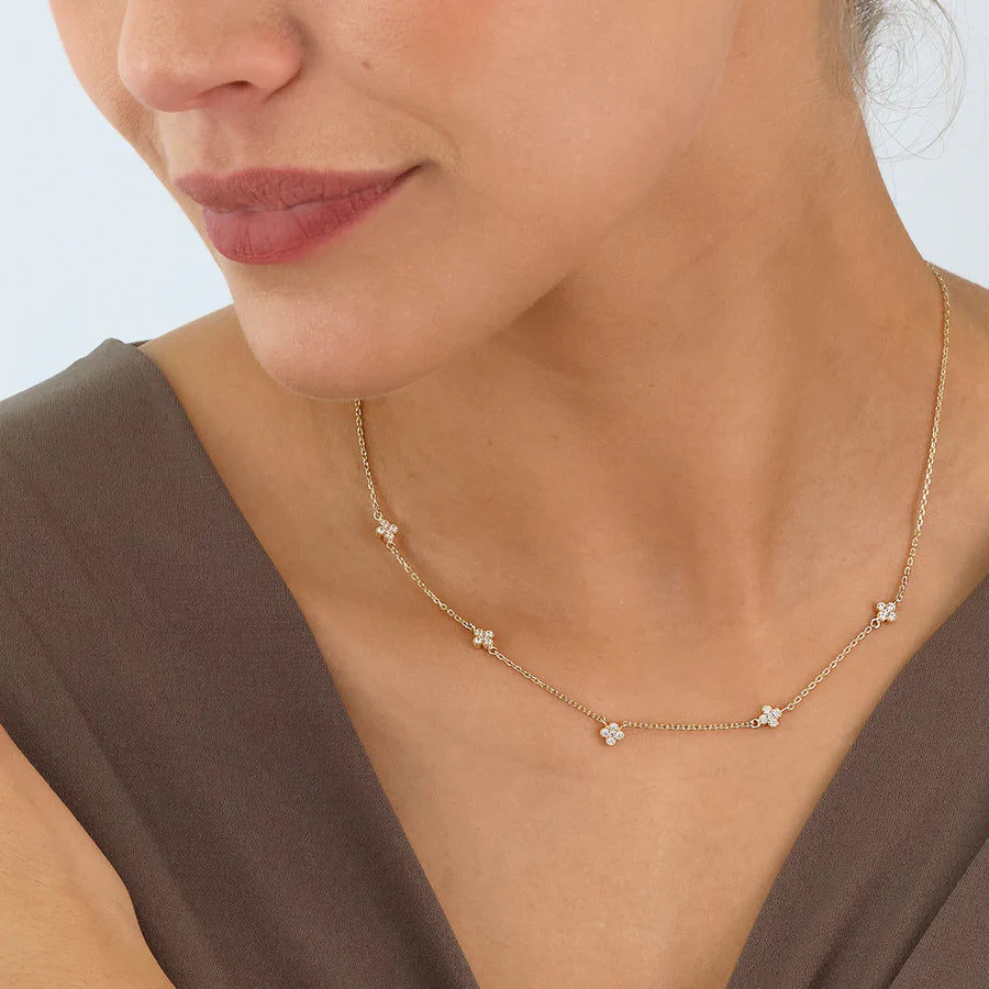 9ct Gold Cz Améline Necklace GPZ459