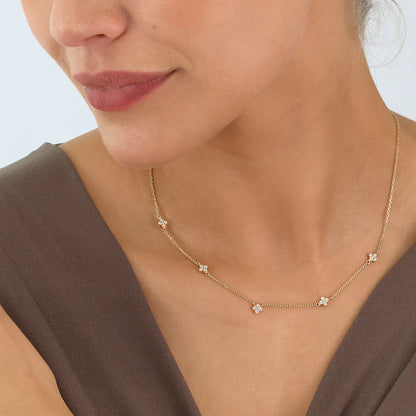 9ct Gold Cz Améline Necklace GPZ459