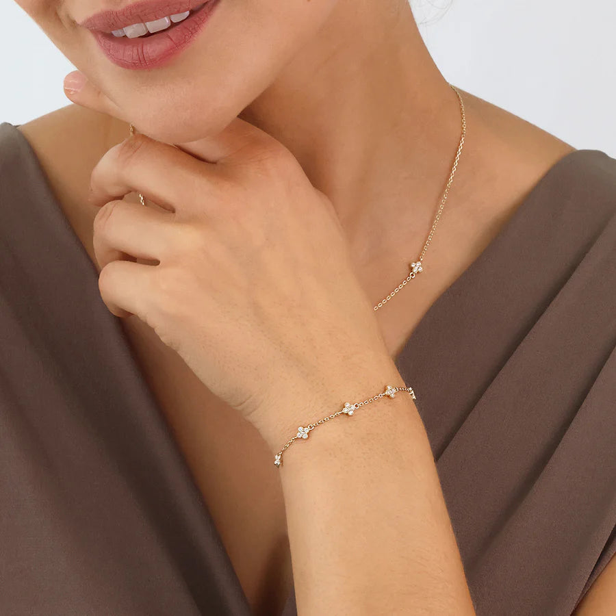 9ct Gold Cz Améline Bracelet GB492