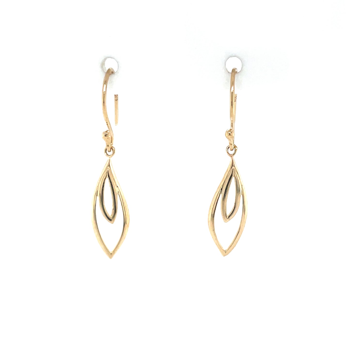 9ct Gold Double Raindrop Drop Earrings GE1045