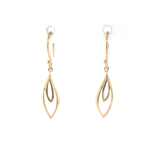 9ct Gold Double Raindrop Drop Earrings GE1045