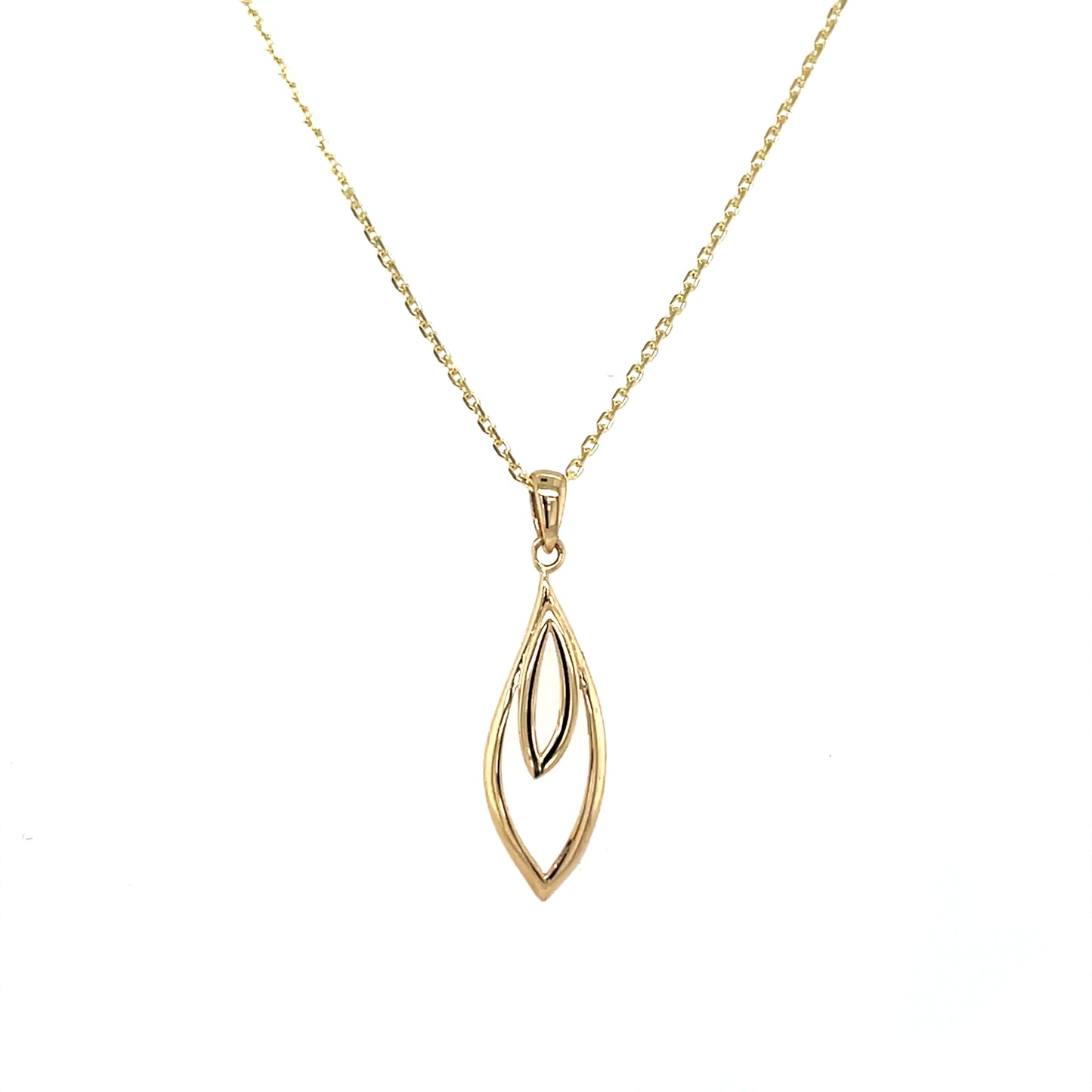 9ct Gold Double Raindrop Pendant GP859