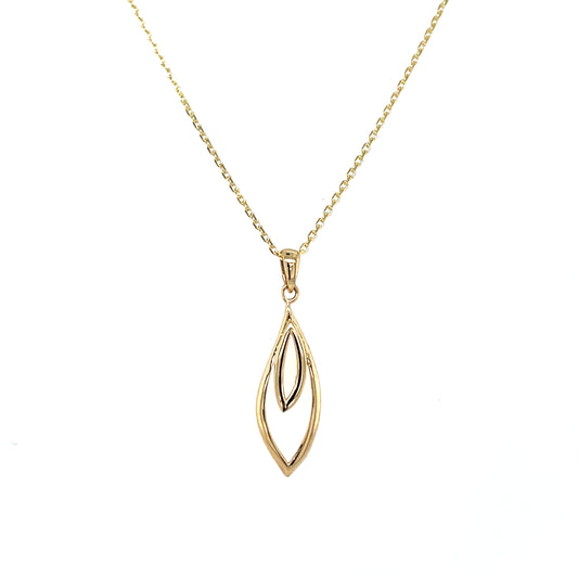 9ct Gold Double Raindrop Pendant GP859