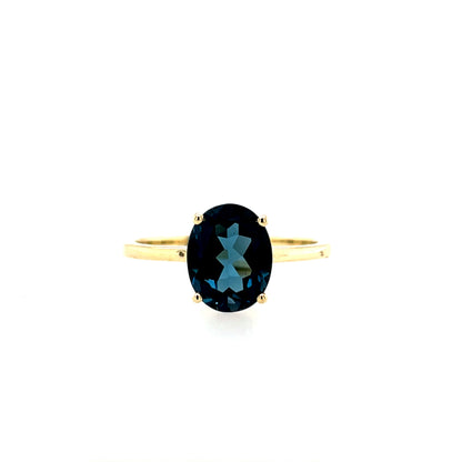 9ct Gold London Blue Topaz Ring GRX300