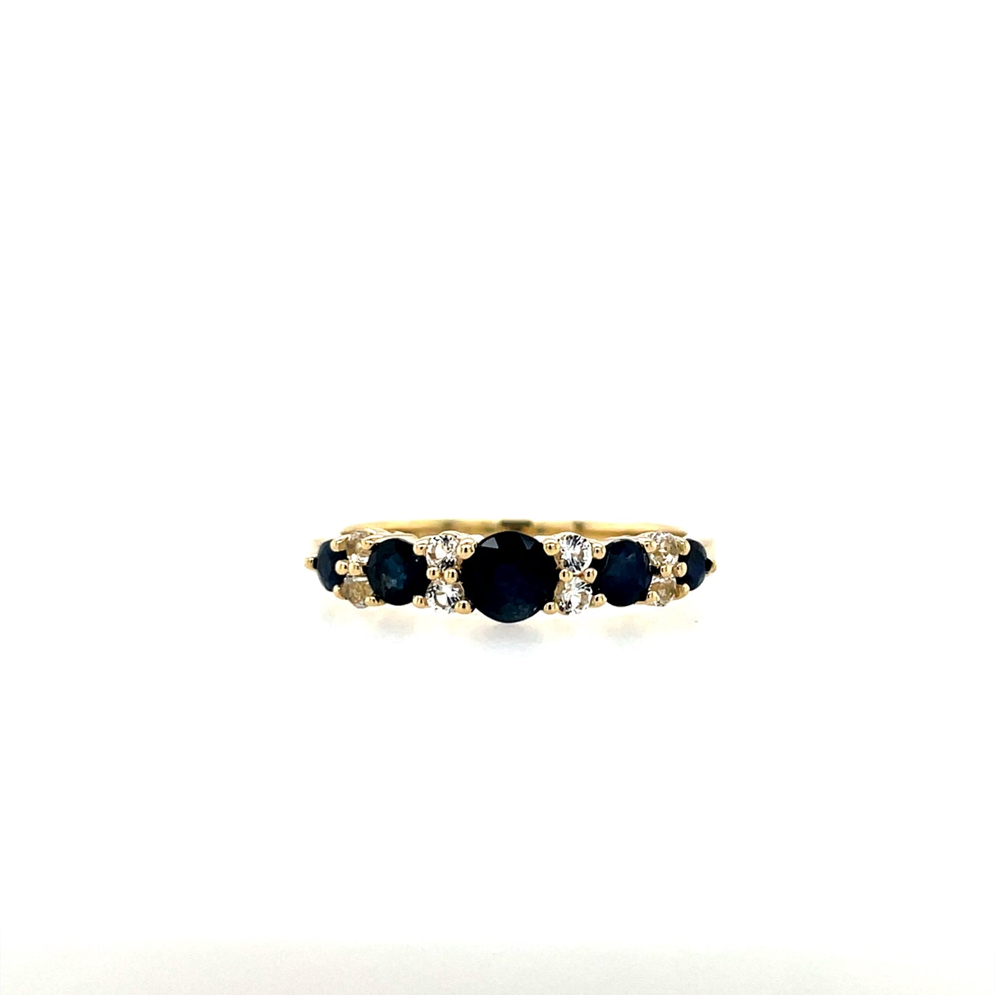 9ct Gold Real Sapphire & CZ Ring GRS282