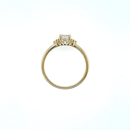 9ct Gold CZ Solitaire Ring GRZ385