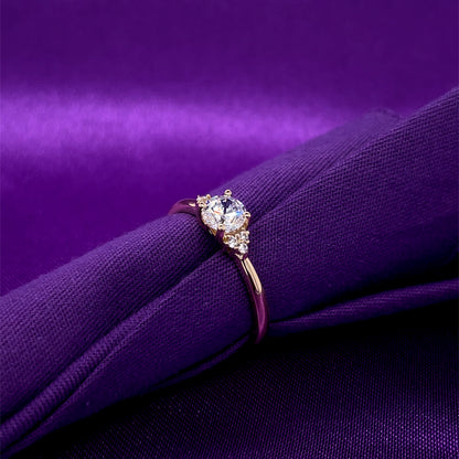 9ct Gold CZ Solitaire Ring GRZ385