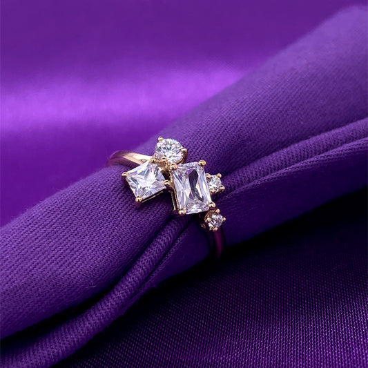 9ct Gold CZ Scatter Ring GRZ383