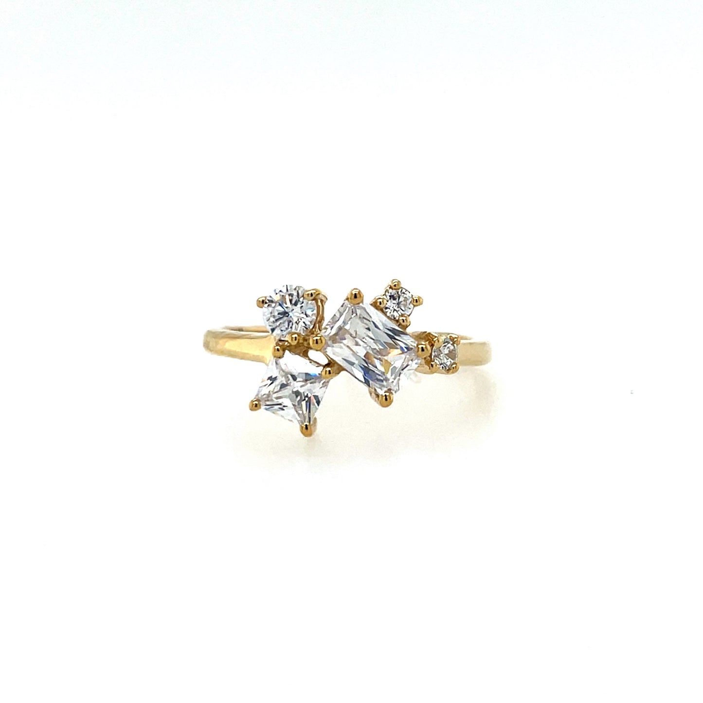 9ct Gold CZ Scatter Ring GRZ383