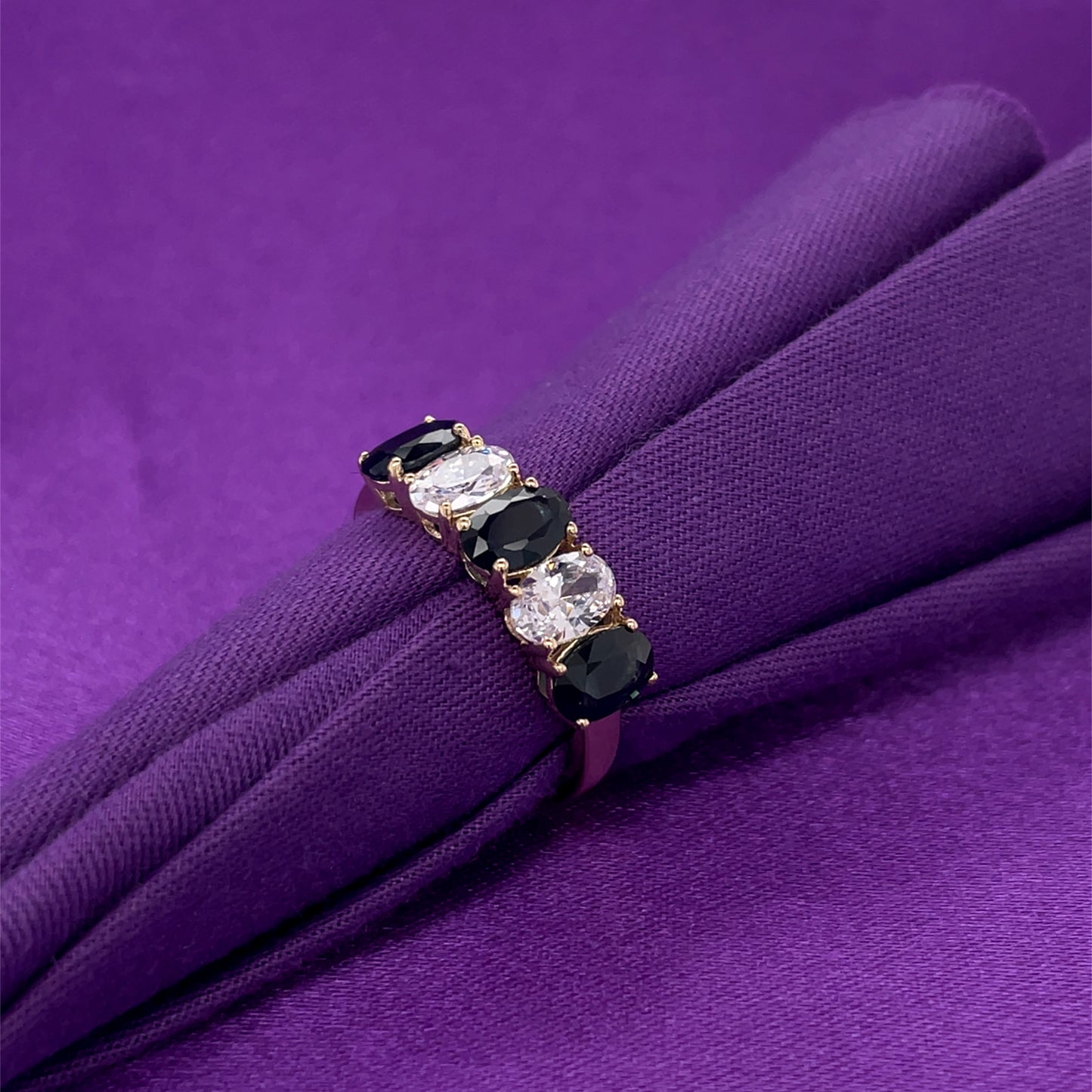 9ct Gold Real Sapphire & CZ Ring GRS284