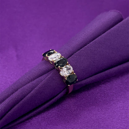 9ct Gold Real Sapphire & CZ Ring GRS284