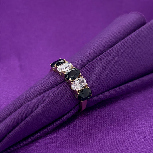 9ct Gold Real Sapphire & CZ Ring GRS284