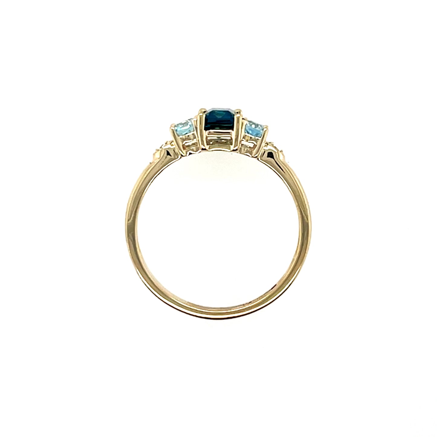 9ct Gold Blue & White Topaz Ring GRX299